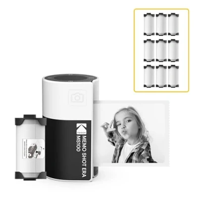 Afbeelding van KODAK Memo Shot Era Instant digitale camera en fotoprinter, wit (camera met 1 rol One Touch fotopapier + 9 rollen fotopapierset)