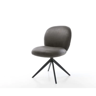 Afbeelding van DELIFE Draaistoel Nube Flex microvelours antraciet vintage kruisframe breed zwart 360 draaibaar rocker functie pocketveer kern