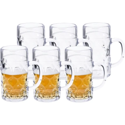 Afbeelding van Depa Bierpul onbreekbaar 6x transparant kunststof 500 ml Bierglazen
