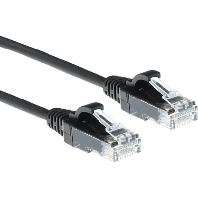 Afbeelding van ACT DC9910 LSZH U/UTP CAT6 Datacenter Slimline Patchkabel Snagless RJ45 Connectoren Zwart 10 meter