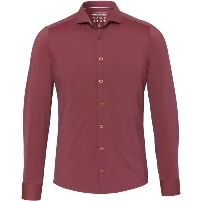 Afbeelding van Pure The Functional Shirt Rood maat 40 Heren Overhemden Formeel Effen met Slim fit Pasvorm Polyester