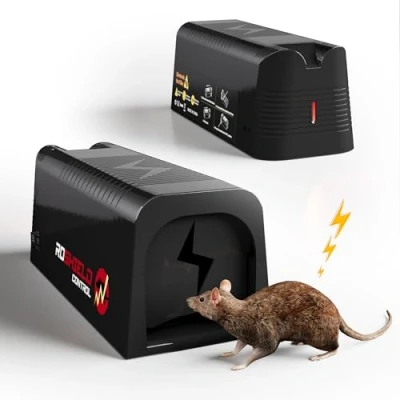 Afbeelding van Roshield Elektrische ratten en muizenvallen, professionele kwaliteit krachtige ongediertebestrijdingsval voor onmiddellijke verwijdering, groot, herbruikbaar eenvoudig in te stellen