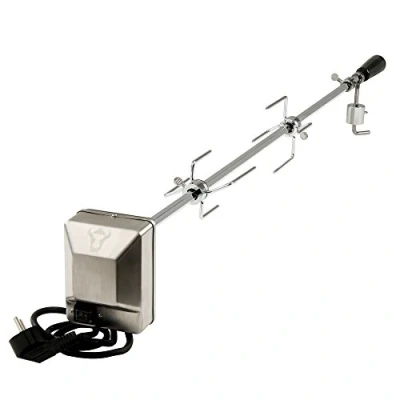 Afbeelding van BBQ Toro Universele grillspies set, inclusief 2 x vleespennen, lagers, compensatiegewicht en motorhouder, 220 V 240 roestvrij stalen motor, draaispies voor gasgrill, rotisserie