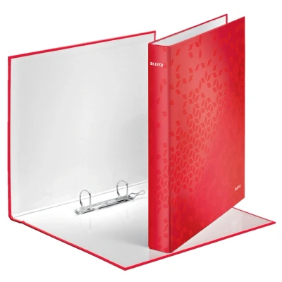 Afbeelding van Leitz WOW ringmap, uit karton, rug van 25 mm, A4, rood 10 stuks