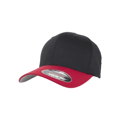 Afbeelding van Flexfit Wooly Combed 2TONE Pet, Maat: S/M, Black/red