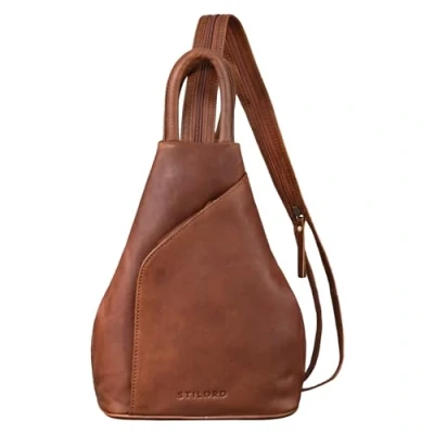 Afbeelding van STILORD &#039;Lyanna&#039; Rugzak Schoudertas Leer voor Dames Kleine Vintage Rugtas Handtas 2 in1 Backpack Handbag Sling Bag Crossbody Daypack Shopping Echt Leder, Kleur:mokka donkerbruin