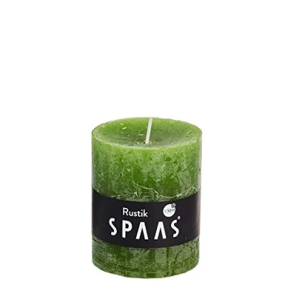 Afbeelding van Spaas Rustieke cilinderkaars 70/80 mm olijf groen 8ST