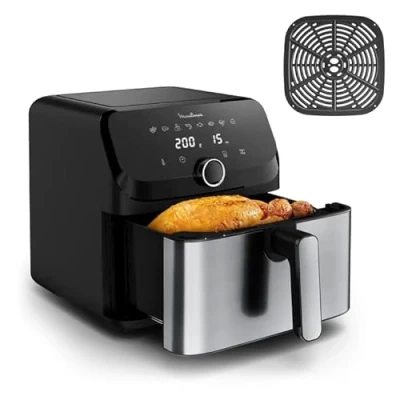 Afbeelding van Moulinex Easy Fry Mega EZ855D20 friteuse Enkel 7,5 l Vrijstaand Heteluchtfriteuse Zwart, Roestvrijstaal