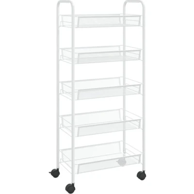 Afbeelding van vidaXL Keukentrolley 5 laags 46x26x105 cm ijzer wit