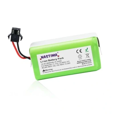 Afbeelding van NASTIMA 14,4 V 2600 mAh lithium ion batterij compatibel met IKOHS Netbot S14/S15, Lefant T700/M201, Proscenic 850T, Ecovacs Deebot N79/N79S/DN622, RoboVac 11S/11/15C/15T/30/35C, Conga 9900 /1090 resp.