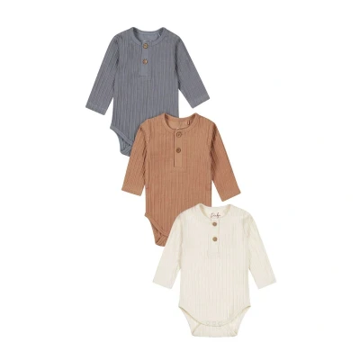 Afbeelding van Dirkje romper set van 3 bruin/blauw/wit