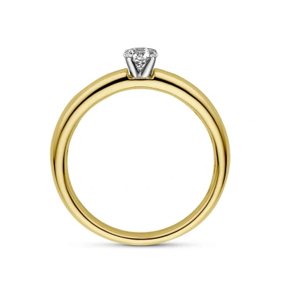 Afbeelding van Bicolor gouden ring met diamant 0.10 crt