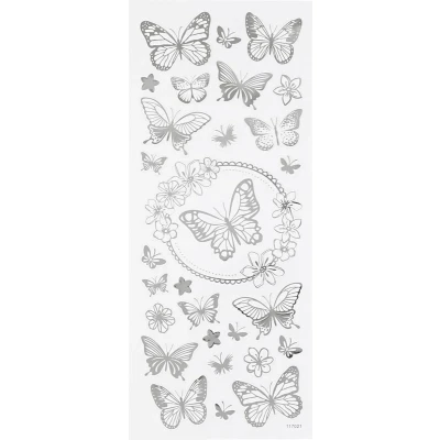 Afbeelding van Creativ Company Stickers Zilver Vlinders, 1 Vel