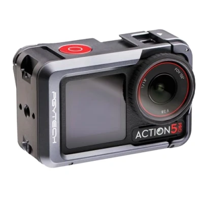 Afbeelding van PGYTECH Camera Kooi voor DJI OSMO Action 5 Pro Aluminiumlegering Behuizing Vlogging Case Beschermende Frame met Magnetische Snelkoppelingsconnector 1/4&quot; Draadgat Cold Shoe Licht/Microfoon Accessoires