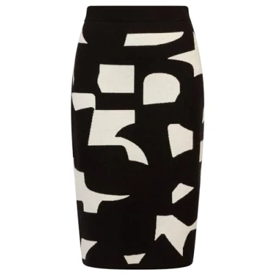Afbeelding van Apart gebreide rok van een zachte viscose mix met kasjmier in Milano Knit, zwart crme, 40 42