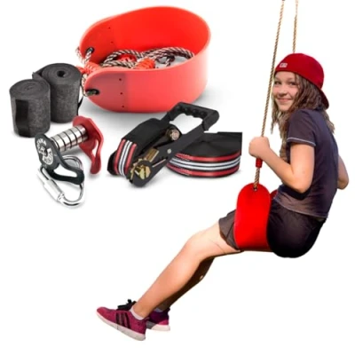 Afbeelding van Ninja Slider kabelglijbaan voor kinderen en volwassenen in de open lucht, 15 m slackline achtertuin, hindernisparcours, Warrior