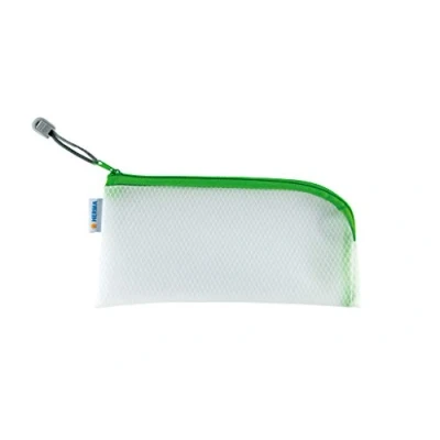 Afbeelding van HERMA 20004 reistas met ritssluiting, transparant, groen, kleine afsluitbare tas toilettas voor mobiele telefoon, oplaadkabel, cosmetica, pennen, sleutels