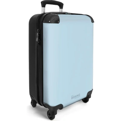 Afbeelding van NoBoringSuitcases.com® Handbagage koffer lichtgewicht Reiskoffer trolley Pastel blauw Rolkoffer met wieltjes Past binnen 55x40x20 en 55x35x25