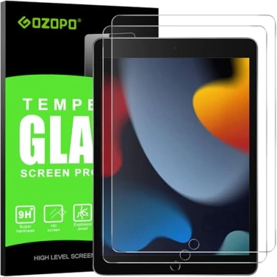 Afbeelding van GOZOPO [2 pack] Screen Protector voor iPad 9e Generatie, 8e/7e Gehard Glas Schermbeschermer 10,2 inch 2021/2020/2019 Release