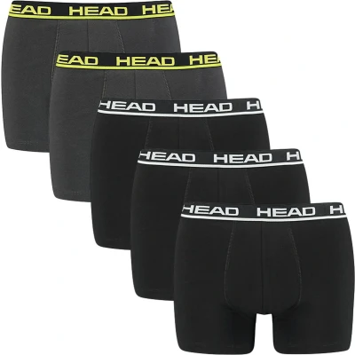 Afbeelding van Head 5 PACK Basic Boxershort Black phantom, Heren, Maat: Small, phantom