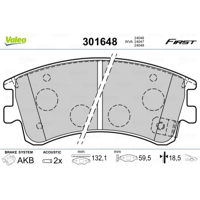 Afbeelding van Valeo Remblokset 301648