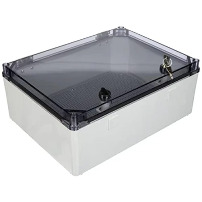 Afbeelding van ELEKTRO PLAST Schakelkast met slot, UNI 1/T, 400 x 300 160 mm, verdeelkast, industriële behuizing, schakelkast, IP65 43.11, oplegkast 5757, grijs