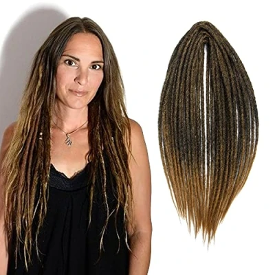 Afbeelding van 20 Inch 10 Strengen/Pak Synthetische Double Ended Dreadlocks Extensions Dunne 0,6 cm Gehaakte Gevlochten Haar Zachte Reggae Hiphop Hippie Stijl, MT1B/27#