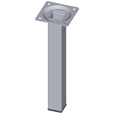 Afbeelding van DIY Element System meubelpoot vierkant metalen vierkante voet, ideaal als tafelpoot voor het ontwerpen van individuele meubels 25 x mm, lengte 200 chroom