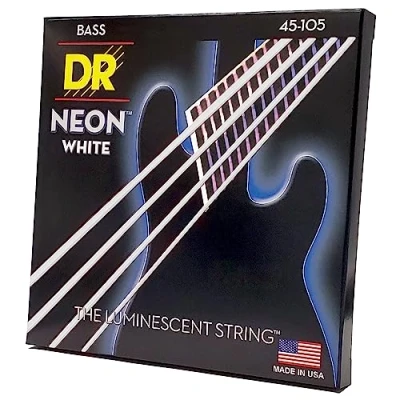 Afbeelding van DR NWB 45 Snaren HI DEF NEON™ WIT gekleurde Bas Snaren: Medium 105