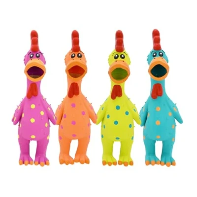 Afbeelding van Multipet 28,5 cm latex polka dot globken kip hond speelgoed, diverse kleuren 1 telling