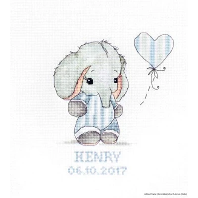 Afbeelding van Luca S Geboortetegel Baby boy ls b1134, borduurpakket geboorte jongen