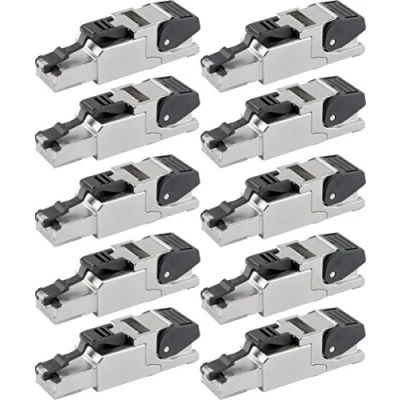 Afbeelding van Telegärtner J00026A2000 veldconfectioneerbare RJ45 stekker voor AWG24/1 AWG22/1, AWG27/7 AWG22/7 (10 sets)