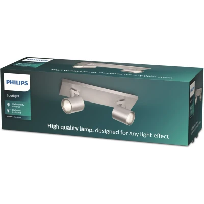 Afbeelding van Philips RUNNER Opbouwspot GU10 2x Zilver