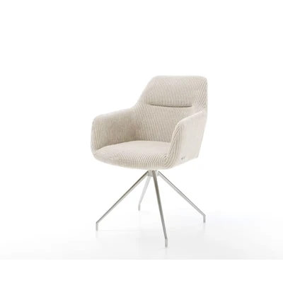 Afbeelding van Draaistoel Pejo Flex kruisframe conisch roestvrij staal cord beige 180
