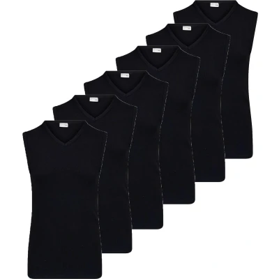 Afbeelding van Beeren 6 stuks heren mouwloze shirts 100% katoen M Zwart