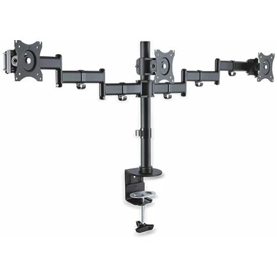 Afbeelding van PureMounts PM OFFICE 03 Bureauhouder voor 3 monitoren 33 69 cm (13 27 inch), kantelbaar: 45 tot 45, draaibaar: 180, 360, in hoogte verstelbaar, draagvermogen: max 8,0kg VESA 100x100