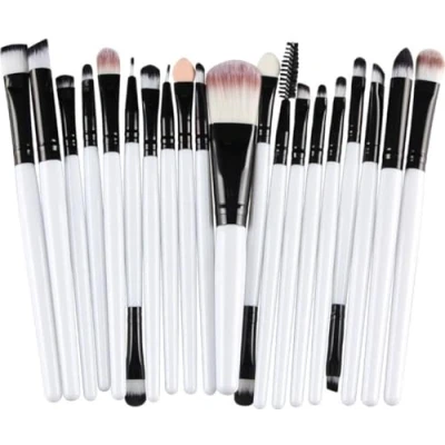 Afbeelding van 20Stuks Make Up Kwasten Set Zwart Wit Oogschaduw Foundation Poeder Eyeliner Wimper Lip Borstel Cosmetische beauty Tool Kit Hot