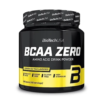 Afbeelding van BioTechUSA BCAA Zero Essentieel aminozuur poeder 6g met instant L leucine Veganistisch Suikervrij, Lactosevrij, Glutenvrij, 360 g, Citroen Ice Tea