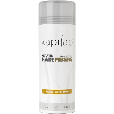 Afbeelding van Kapilab Hair Fibers Blond Keratine haarvezels verbergen haaruitval Direct voller haar 100% natuurlijk 29 gram