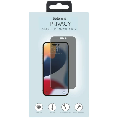Afbeelding van Screenprotector Apple iPhone 14 Pro Max: Selencia Gehard Glas Privacy