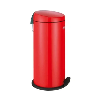 Afbeelding van Wesco Klassieke pedaalemmer Capboy MAXI in de kleur rood, gepoedercoat plaatstaal, metalen inzetstuk van 22 liter volume, kunststof voettrede