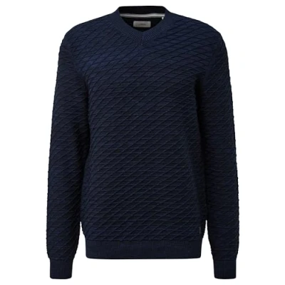 Afbeelding van s.Oliver MIT Vausschnitt Trui, Heren, Maat: Small, Navy