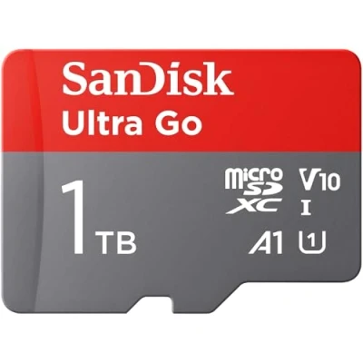 Afbeelding van SanDisk Ultra Go micro SDXC UHS I Kaart 1 TB + SD Adapter (Voor Android Smartphones en Tablets, Tot 140 MB/s, Leessnelheid) A1, Full HD Video, Class 10, U1, voor Amazon