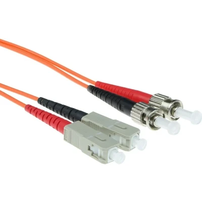 Afbeelding van ACT RL2020 Glasvezel Duplex Patchkabel LSZH Multimode 62.5/125 OM1 ST en SC Connectoren 20 meter