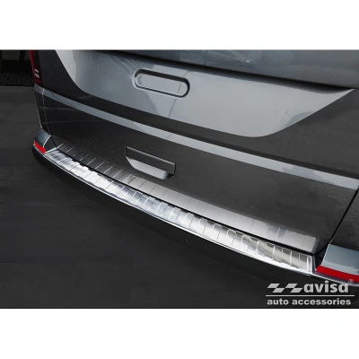 Afbeelding van Avisa RVS Achterbumperprotector passend voor Volkswagen Caravelle T6 2015 &amp; FL 2019 (met achterklep) &#039;Ribs&#039;