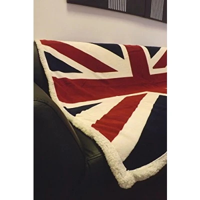 Afbeelding van Union Jack Fleece deken gooien rood wit blauw. Britse vlag
