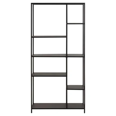 Afbeelding van Boekenkast Nexo asymmetrisch in zwart metaal 79x165 cm