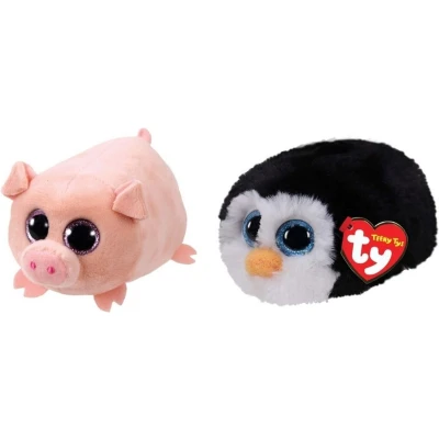 Afbeelding van Ty Knuffel Teeny Ty&quot;;s Curly Pig &amp; Waddles Penguin