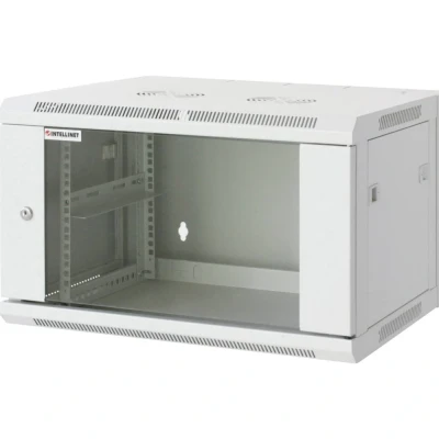 Afbeelding van Intellinet 711807 19inch patchkast (b x h d) 570 500 600 mm 9 HE Grijs wit (RAL 7035)