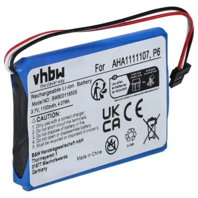 Afbeelding van vhbw Reserveaccu voor TomTom P6, AHA11111010, AHA1111107 GPS navigatie (1100 mAh, 3,7 V, Li Ion)